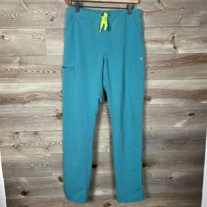 FIGS Yola Skinny Scrub Pants Teal M TALL